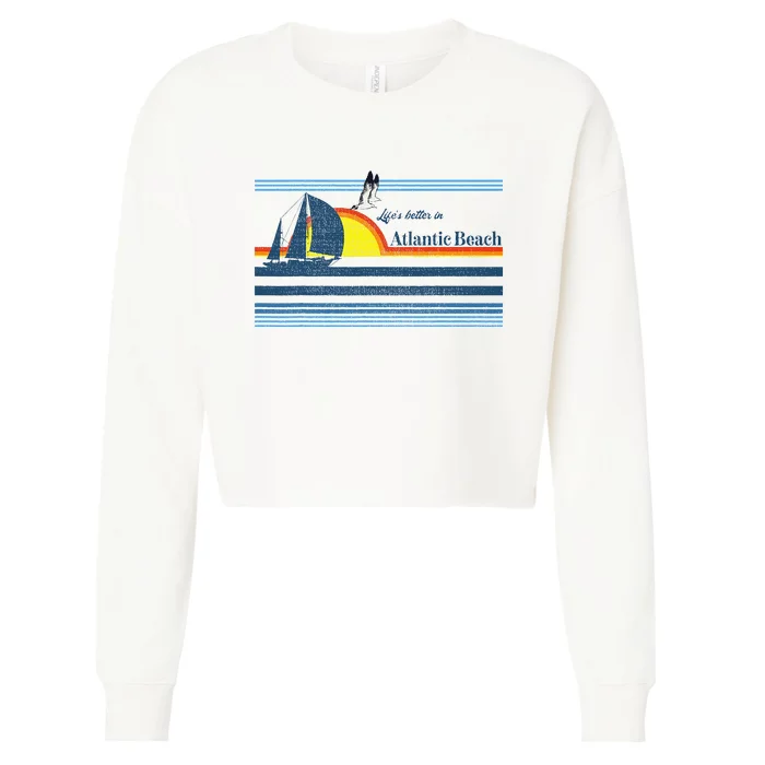 Atlantic Beach Nc North Carolina Gift Beach Cropped Pullover Crew