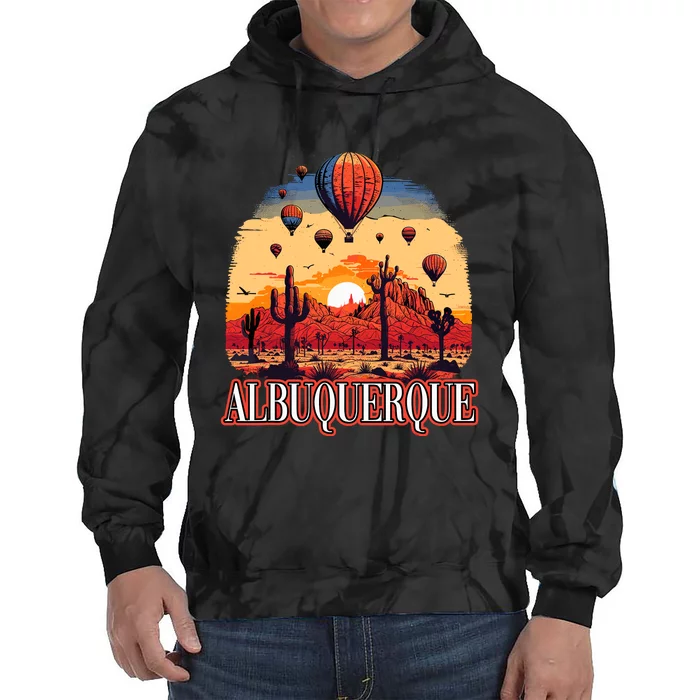 Albuquerque Balloon New Mexico Hot Air Balloon Tie Dye Hoodie