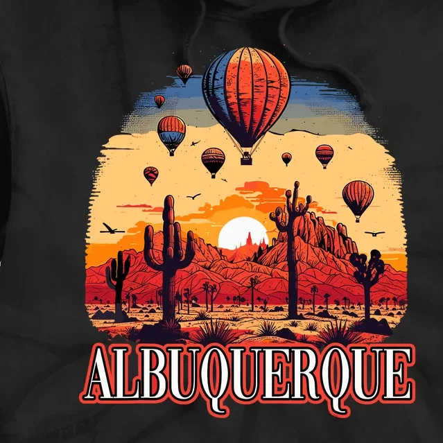 Albuquerque Balloon New Mexico Hot Air Balloon Tie Dye Hoodie