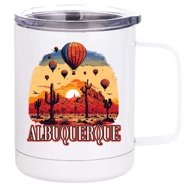 Albuquerque Balloon New Mexico Hot Air Balloon Front & Back 12oz Stainless Steel Tumbler Cup