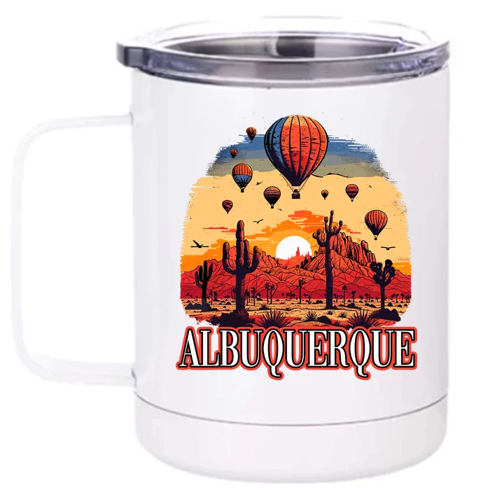 Albuquerque Balloon New Mexico Hot Air Balloon Front & Back 12oz Stainless Steel Tumbler Cup