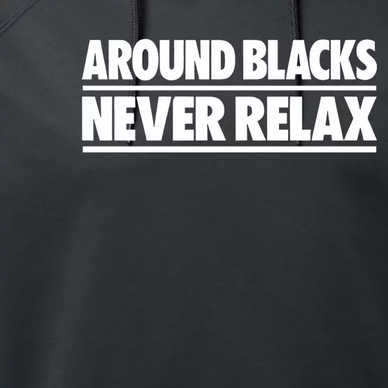 Around Blacks Never Relax Performance Fleece Hoodie