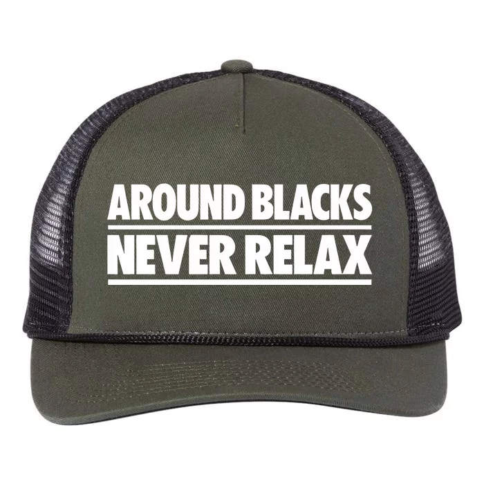 Around Blacks Never Relax Retro Rope Trucker Hat Cap