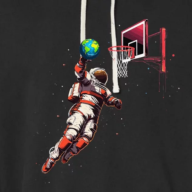 Astronaut Basketball Outer Space Gifts Space Garment-Dyed Fleece Hoodie