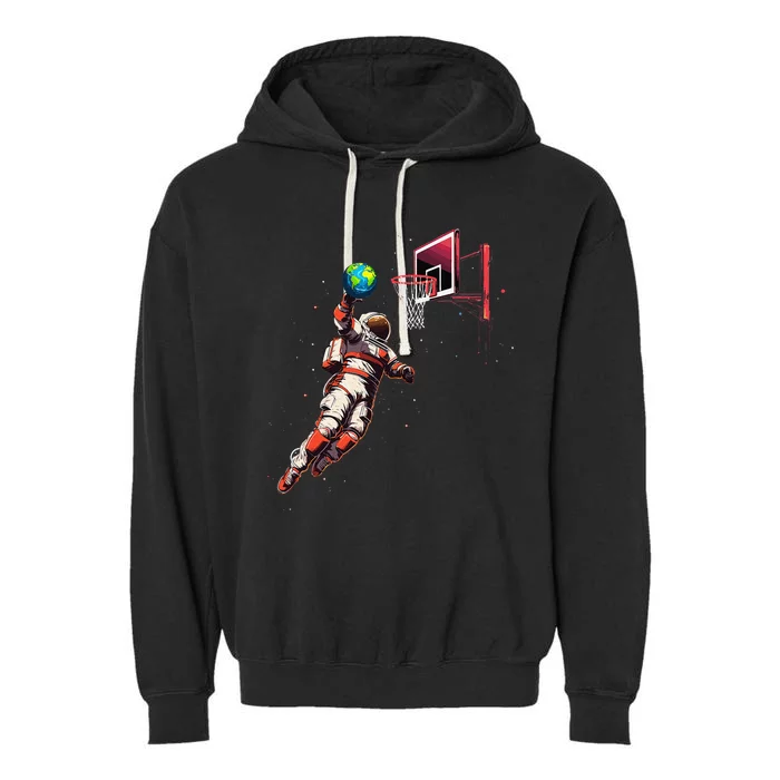 Astronaut Basketball Outer Space Gifts Space Garment-Dyed Fleece Hoodie