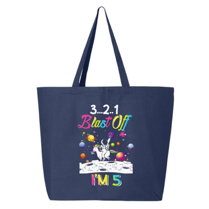 Astronaut Blast Off 5 Year Old 5th Birthday Party Unicorn 25L Jumbo Tote