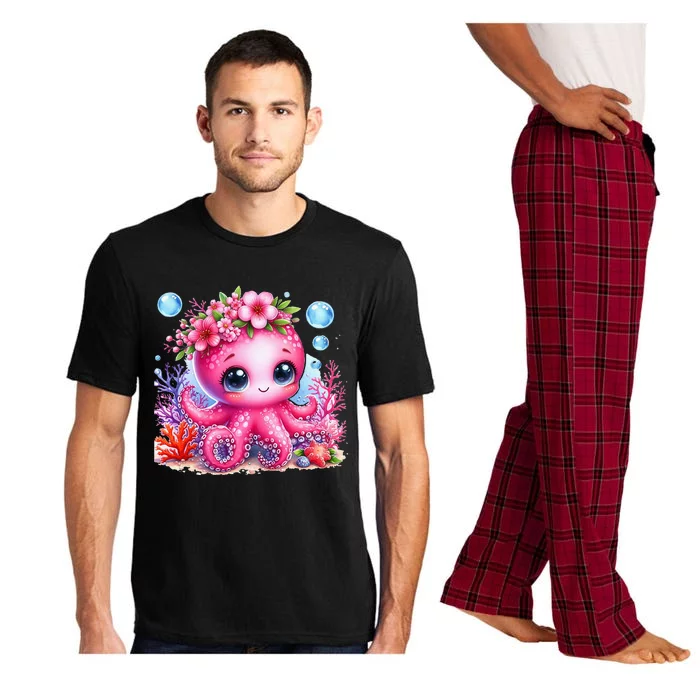 Adorable Baby Octopus Underwater Flower Coral Fish Ocean Sea Pajama Set