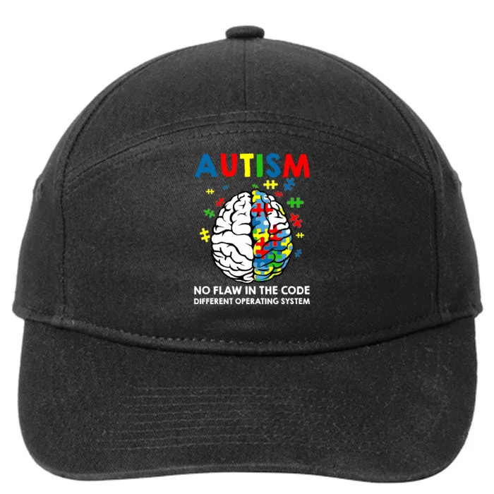 Autism Brain Operating System 7-Panel Snapback Hat