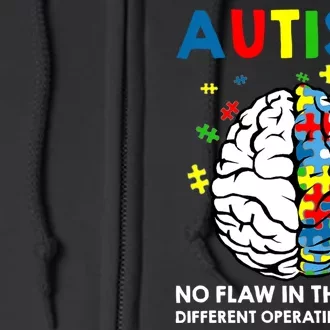 Autism Brain Operating System Full Zip Hoodie