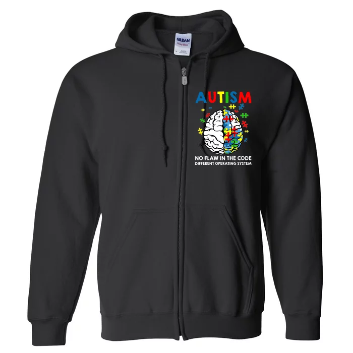 Autism Brain Operating System Full Zip Hoodie