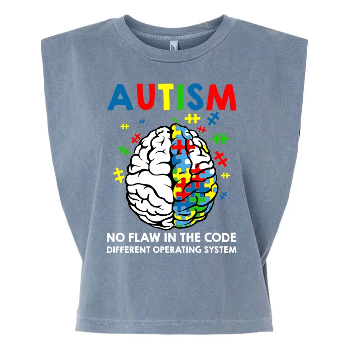 Autism Brain Operating System Garment-Dyed Women's Muscle Tee