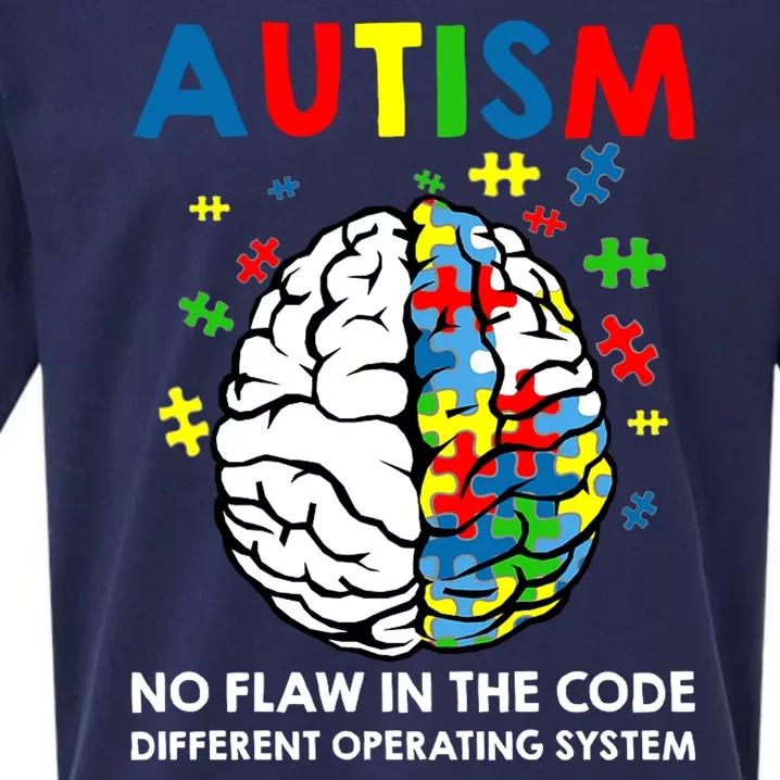 Autism Brain Operating System Sueded Cloud Jersey T-Shirt