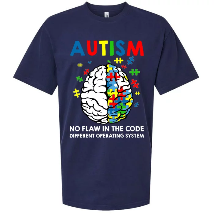 Autism Brain Operating System Sueded Cloud Jersey T-Shirt