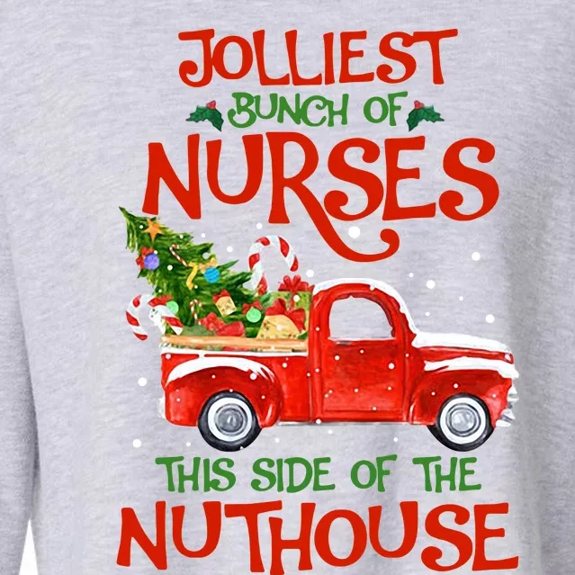 A Bunch Of A Nurses This Side Of The Nuthouse Christmas Cropped Pullover Crew