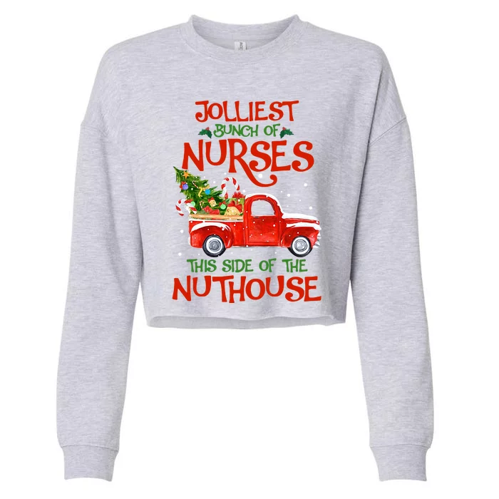 A Bunch Of A Nurses This Side Of The Nuthouse Christmas Cropped Pullover Crew