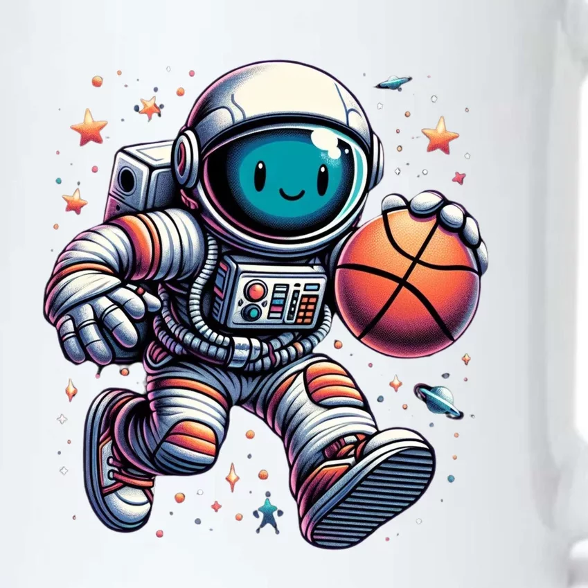 Astronaut Basketball Outer Space: Dunk Your Way Through The Cosmos Black Color Changing Mug