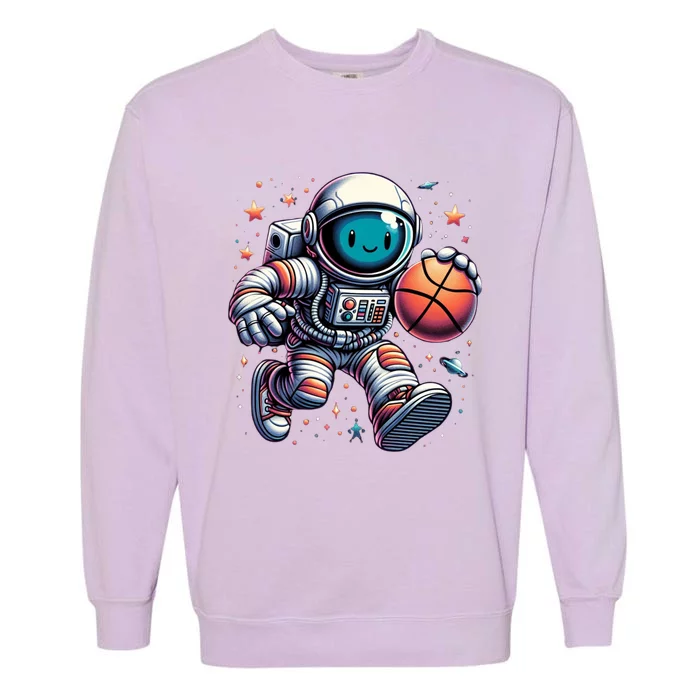 Astronaut Basketball Outer Space: Dunk Your Way Through The Cosmos Garment-Dyed Sweatshirt