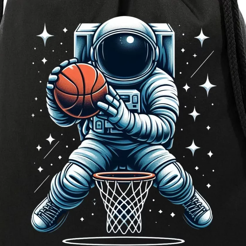 Astronaut Basketball Outer Space: Dunk Your Way Through The Cosmos Drawstring Bag