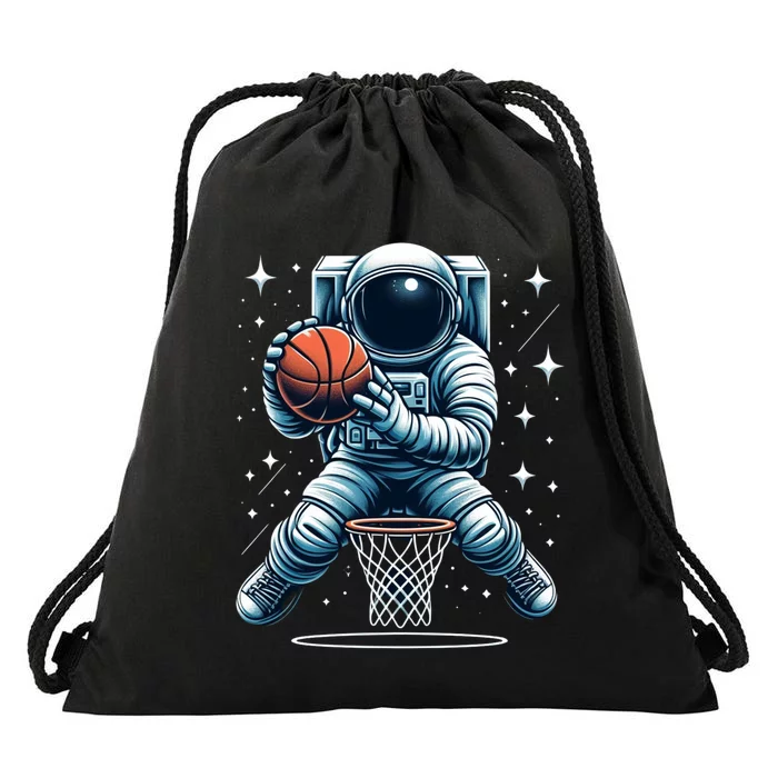 Astronaut Basketball Outer Space: Dunk Your Way Through The Cosmos Drawstring Bag