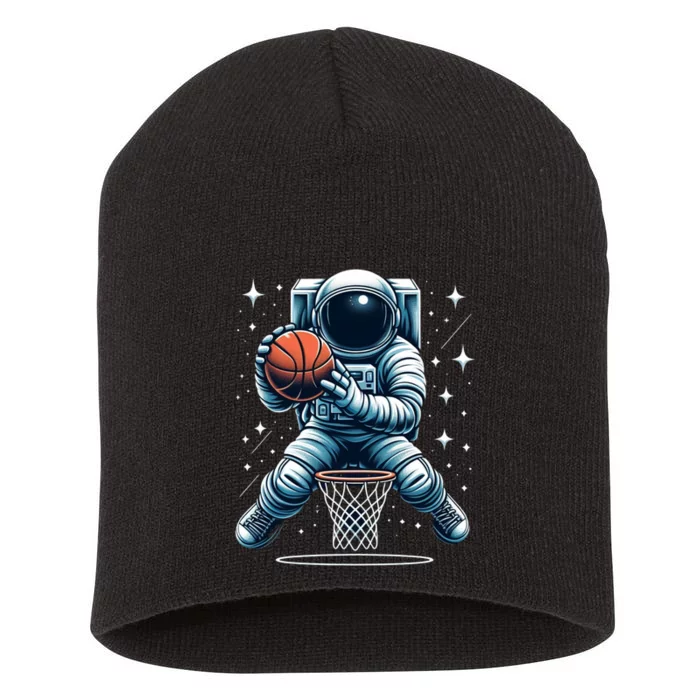 Astronaut Basketball Outer Space: Dunk Your Way Through The Cosmos Short Acrylic Beanie