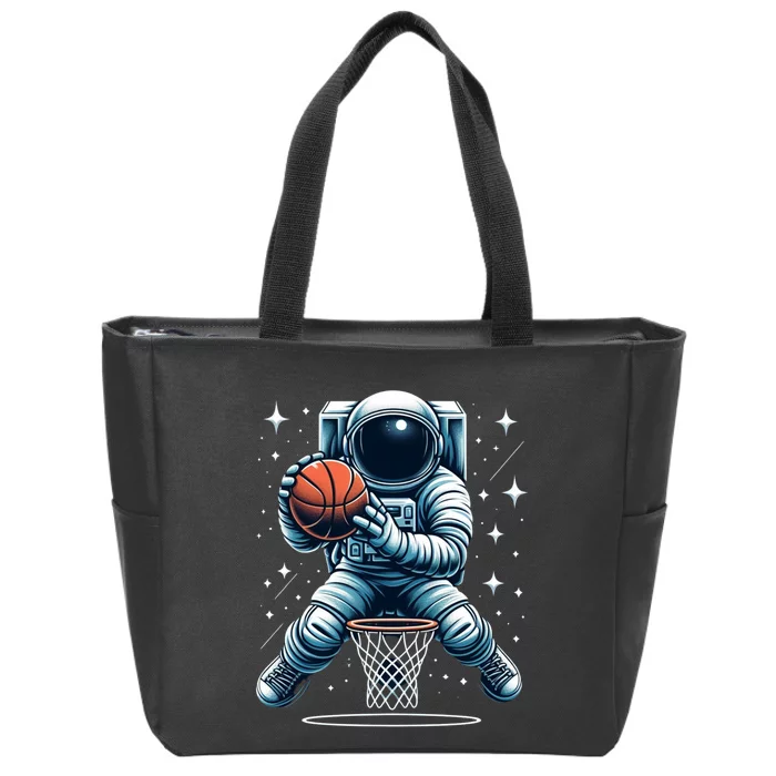 Astronaut Basketball Outer Space: Dunk Your Way Through The Cosmos Zip Tote Bag