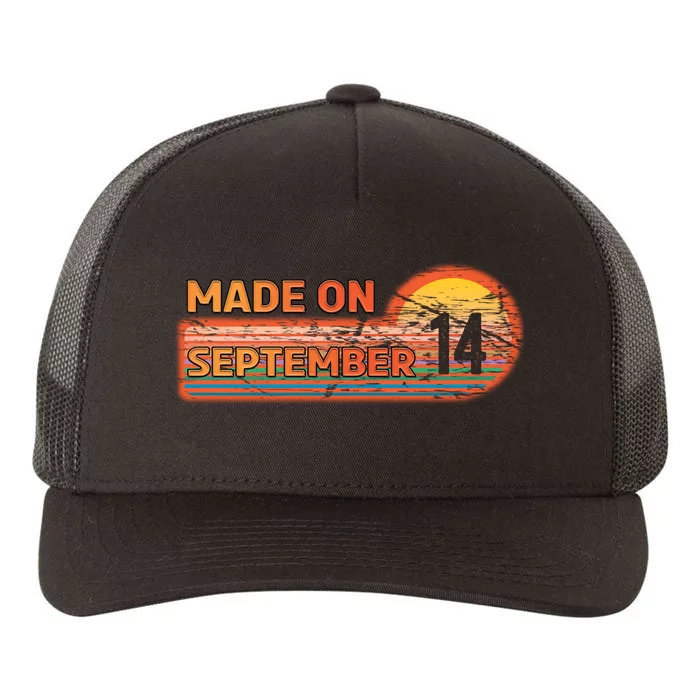 Awesome Born On 14th Birthday Vintage Made On September 14 Yupoong Adult 5-Panel Trucker Hat