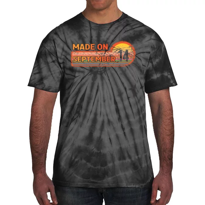 Awesome Born On 14th Birthday Vintage Made On September 14 Tie-Dye T-Shirt