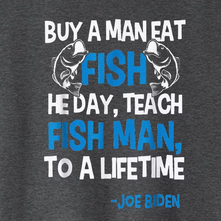 Anti Biden Political Impeach Biden Buy A Man Eat Fish Women's Crop Top Tee