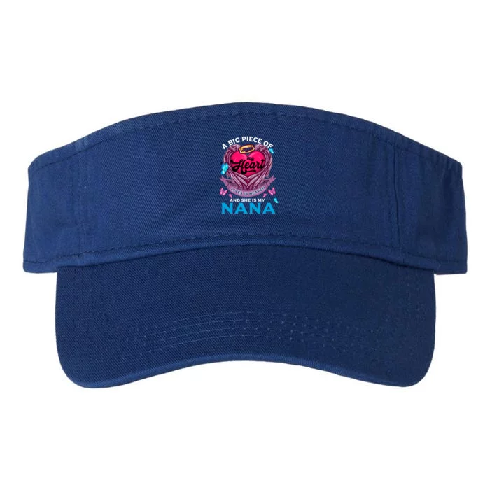 A Big Piece Of My Heart Lives In Heaven And She Is My Nana Gift Valucap Bio-Washed Visor