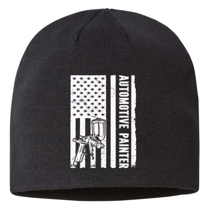 Auto Body Painter USA Flag Automotive Painter 8 1/2in Sustainable Knit Beanie