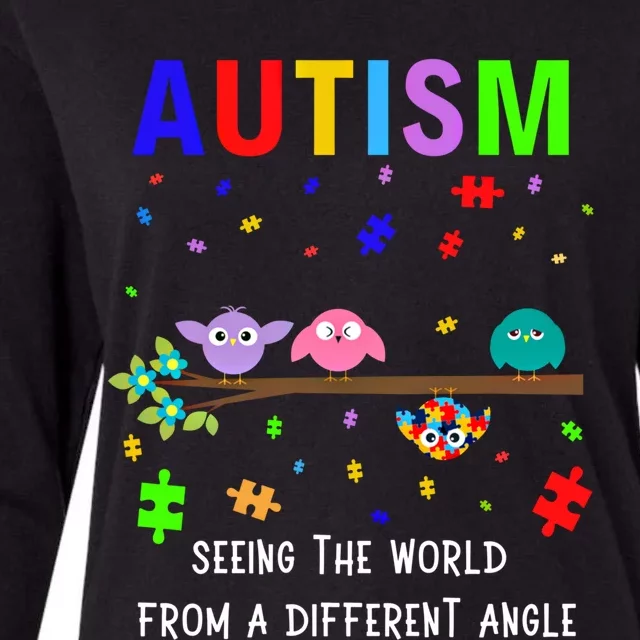 Autism Bird Puzzle Seeing The World From A Different Angle Gift Womens Cotton Relaxed Long Sleeve T-Shirt