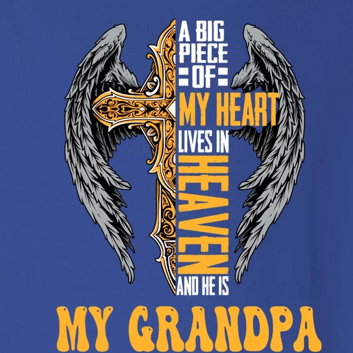 A Big Piece Of My Heart Lives In Heaven And He Is My Grandpa Cool Gift Toddler Long Sleeve Shirt