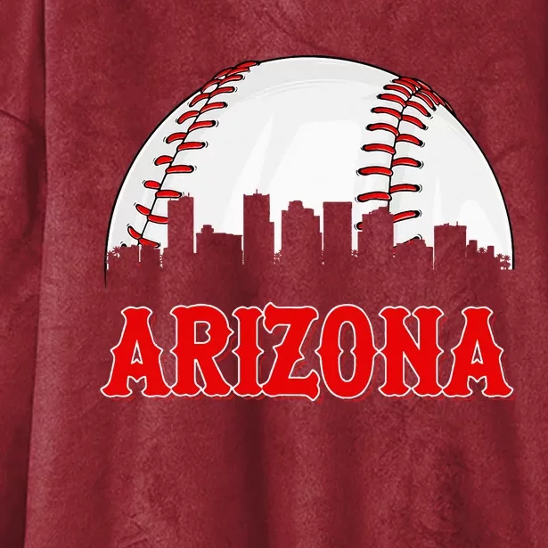 Arizona Baseball Player And Fans Hooded Wearable Blanket