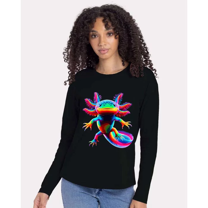 Axolotl Beautiful Pop Art Axolotl Womens Cotton Relaxed Long Sleeve T-Shirt