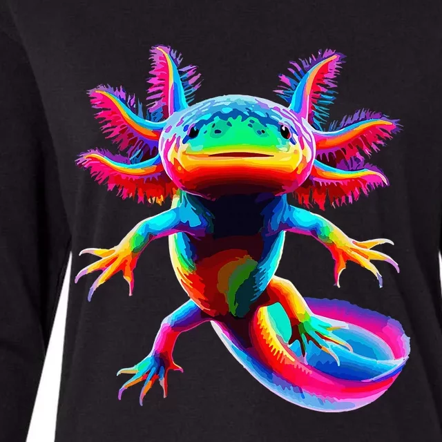 Axolotl Beautiful Pop Art Axolotl Womens Cotton Relaxed Long Sleeve T-Shirt