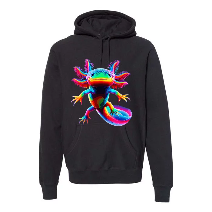 Axolotl Beautiful Pop Art Axolotl Premium Hoodie