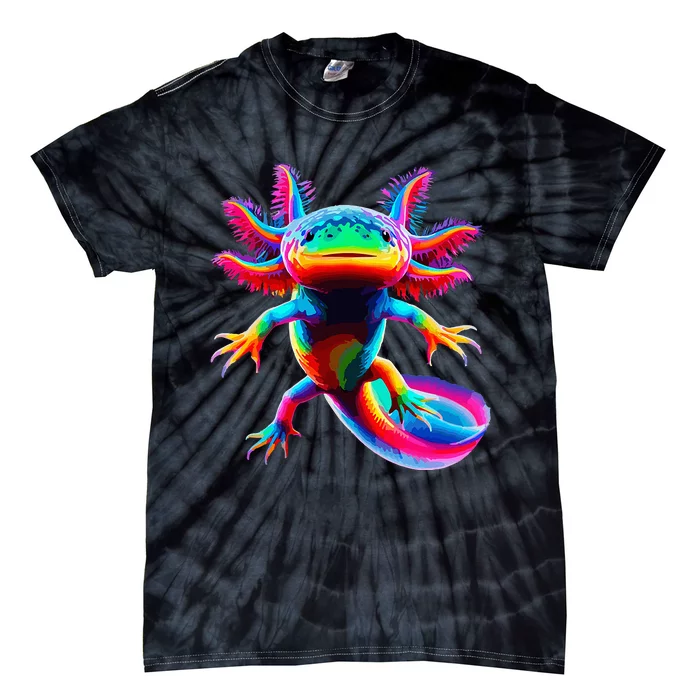 Axolotl Beautiful Pop Art Axolotl Tie-Dye T-Shirt