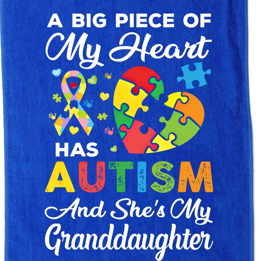 A Big Piece Of My Heart Has Autism And SheS Granddaughter Gift Platinum Collection Golf Towel