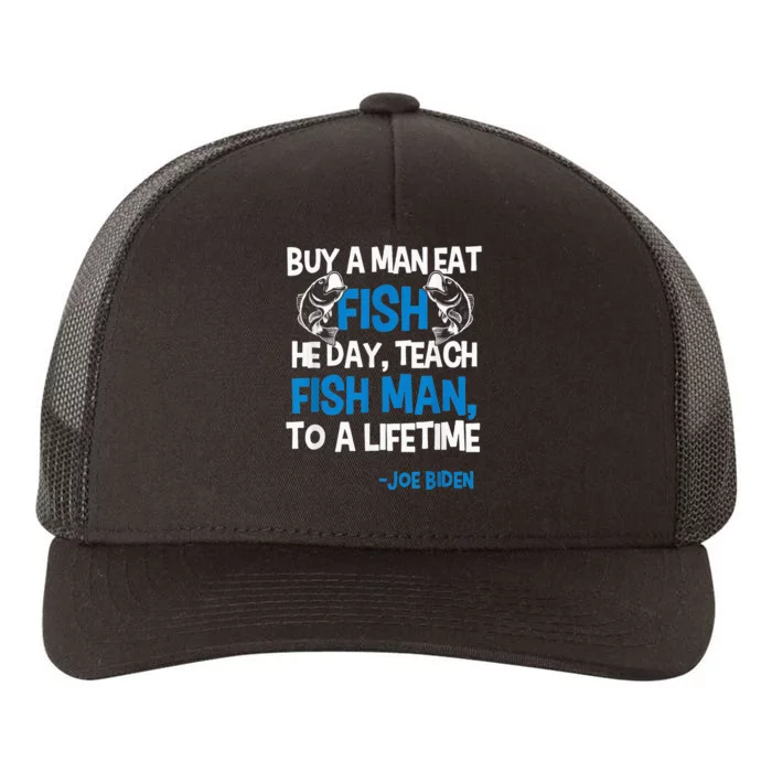 Anti biden political impeach biden buy a man eat fish Yupoong Adult 5-Panel Trucker Hat