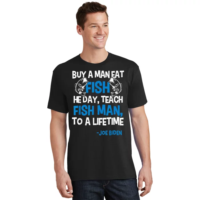 Anti biden political impeach biden buy a man eat fish T-Shirt