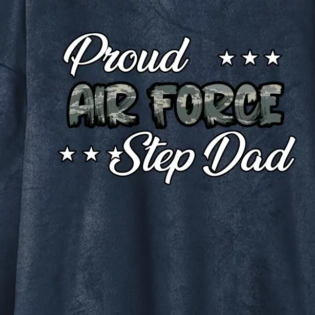 Abu Bold Proud Air Force Step Dad Gift Hooded Wearable Blanket