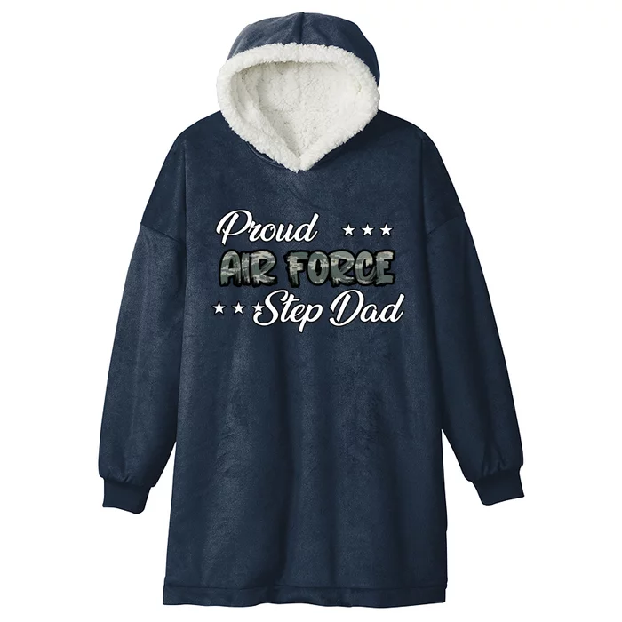 Abu Bold Proud Air Force Step Dad Gift Hooded Wearable Blanket