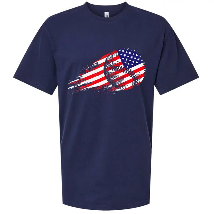 American Baseball Player USA Flag Sueded Cloud Jersey T-Shirt