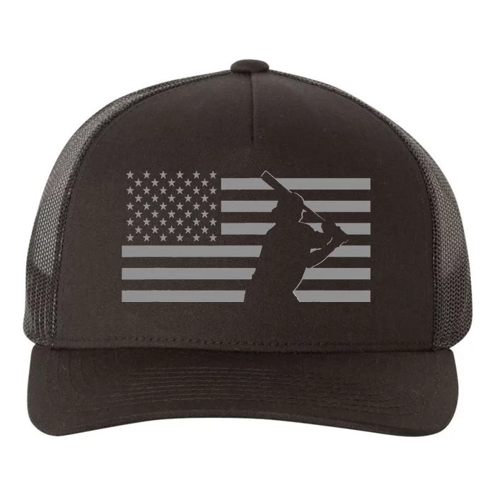 American Baseball Player USA Flag Yupoong Adult 5-Panel Trucker Hat