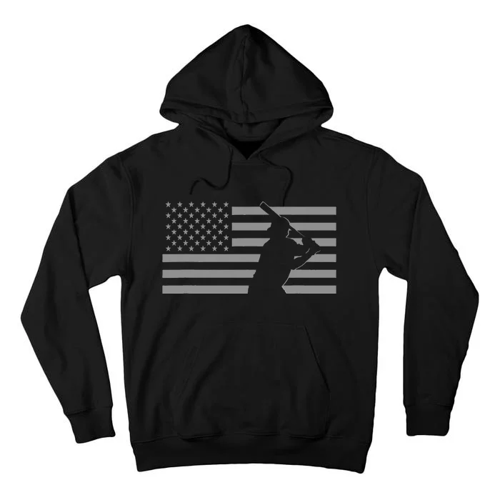 American Baseball Player USA Flag Tall Hoodie