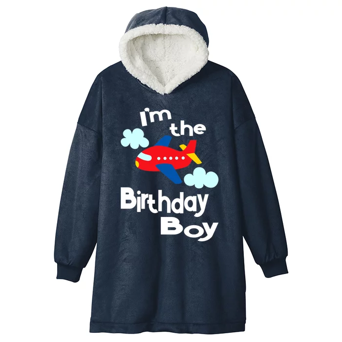 Airplane Birthday Party Outfit - I'm The Birthday Boy Hooded Wearable Blanket