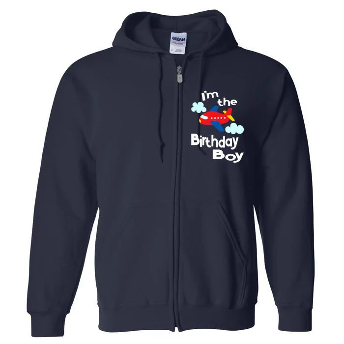 Airplane Birthday Party Outfit - I'm The Birthday Boy Full Zip Hoodie