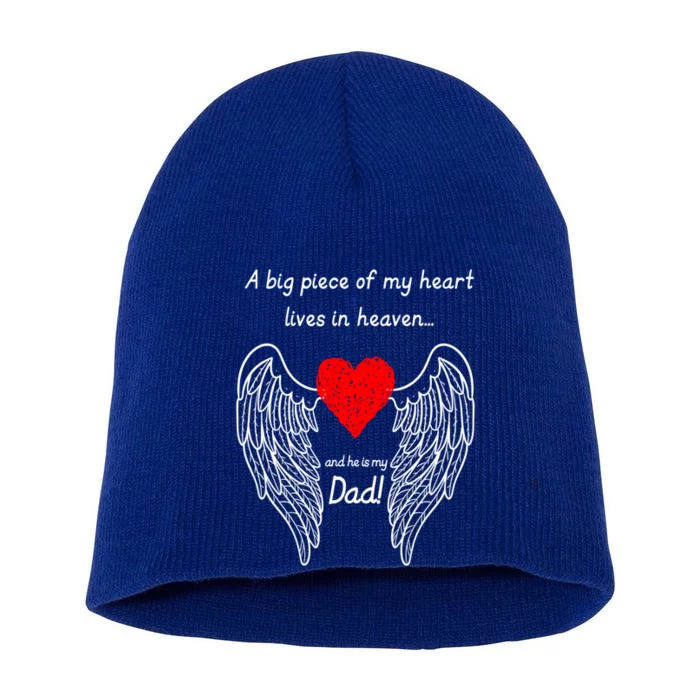 A Big Piece Of My Heart Lives In Heaven Gift Short Acrylic Beanie