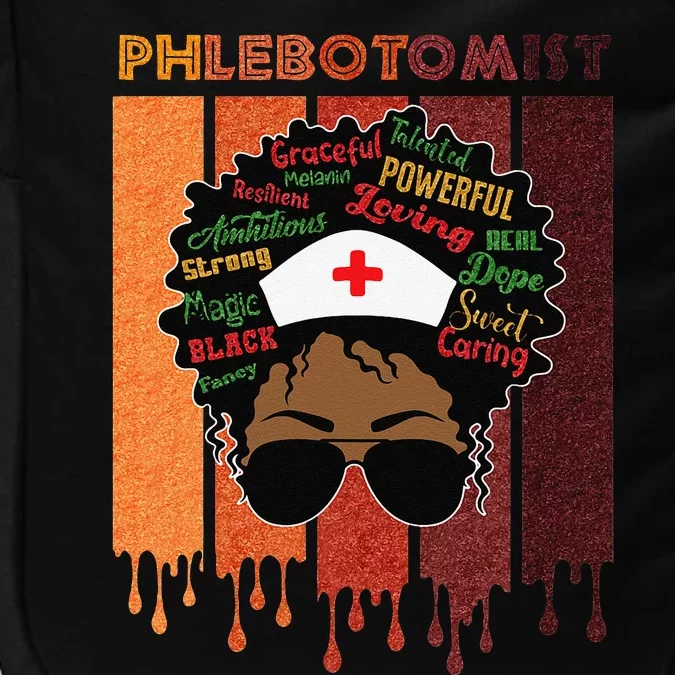 Afro Black Phlebotomist Queen Nurses Day Black History Month Impact Tech Backpack