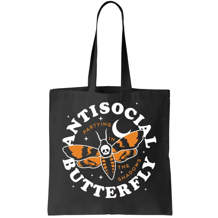 Antisocial Butterfly Partying In The Shadows Apparel Tote Bag